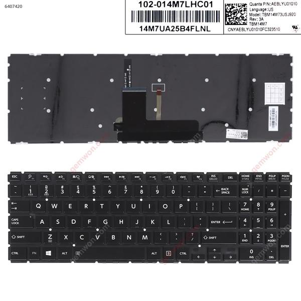TOSHIBA  L50-B S50-B L50D-B L50T-B L50DT-B L55(D)-B S55-B S55T-B S55D-B  GLOSSY (Without FRAME,Backlit,For Win8 ) US AEBLYU01010  AEBLIU01210  V148046AS1 Laptop Keyboard (OEM-A)