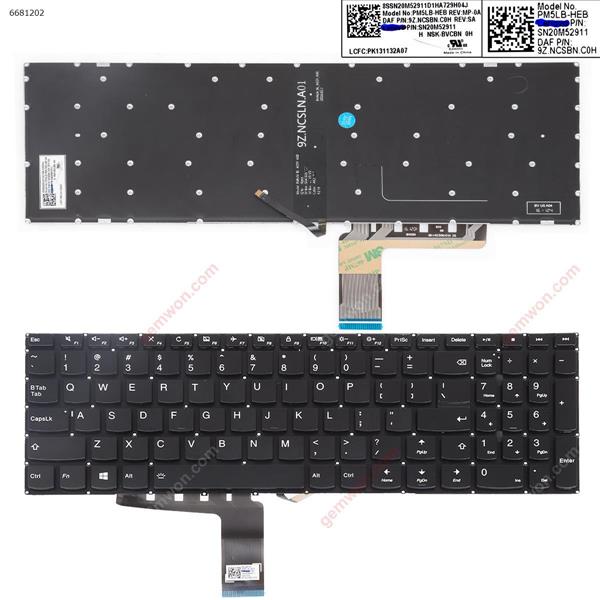 LENOVO Ideapad 310-15 BLACK win8(Backlit,Without FRAME   ) US SN20M52938                      CM15J73INJ6864 Laptop Keyboard (Original)