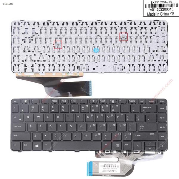 HP 430 G3 430 G4 440 G3 440 G4 445 G3 BLACK FRAME BLACK OEM(Without Foil , Win8)  US SX151526A-US Laptop Keyboard (OEM-B)