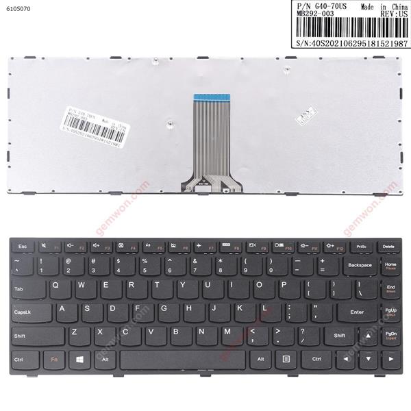 LENOVO G40-70 Flex 2 14 BLACK FRAME BLACK(OEM) WIN8 US G40-70US P/N NB43B NB292-003 Laptop Keyboard (OEM-B)
