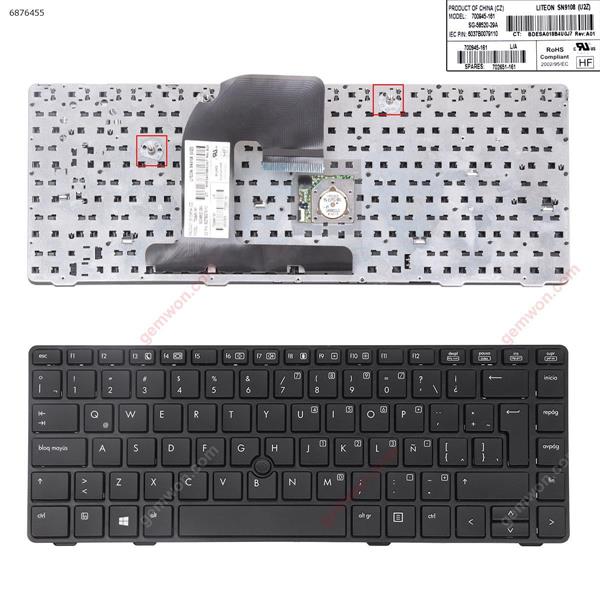 HP EliteBook 8460P BLACK FRAME BLACK(With BLACK Point stick,Without foil,Win8) LA 700946-161 Laptop Keyboard (OEM-B)