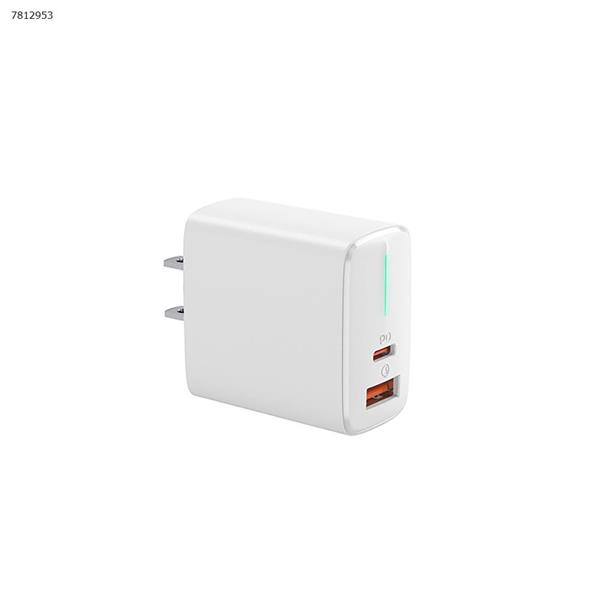 PD20W A+C charger for iphone12 charging head Apple tablet Huawei Xiaomi 18W fast charging head mobile phone charger US white Charger & Data Cable GC08 A+C