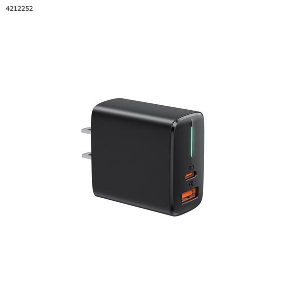 PD20W A+C charger suitable for iphone12 charging head Apple tablet Huawei Xiaomi 18W fast charging head mobile phone charger US black Charger & Data Cable GC08 A+C