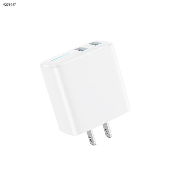 5V2.4A Multi-Port Universal Mobile Phone Charger Dual USB Fast Charger US White Charger & Data Cable GC08 2.4A