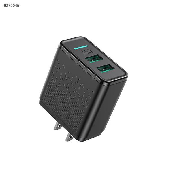 Portable Charger for Android Xiaomi Huawei Apple 5V 2.4A Dual USB Charging Head US Black Charger & Data Cable GC06-2.4A