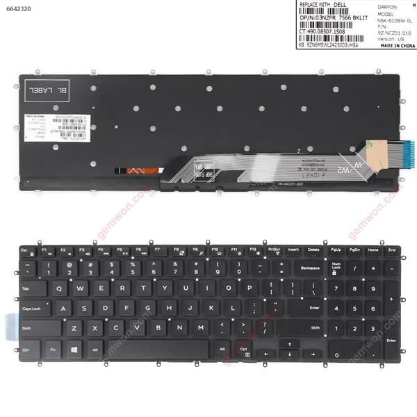 Dell DELL Inspiron Gaming 15-7566  BLACK (Without FRAME ，Backlit,Win8) US PK131Q03B00 SX180125A V154925A SX-1801 Laptop Keyboard (OEM-A)