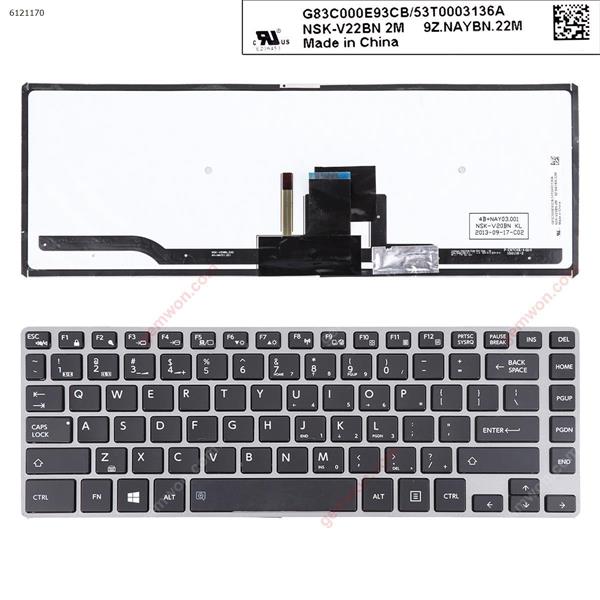 TOSHIBA Tecra z40-a z40-b GRAY FRAME BLACK （Backlit,WIN8）	 US NSK-V20BN 02 9Z.NAYBN.002 Laptop Keyboard (OEM-A)