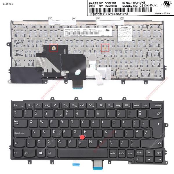 IBM Thinkpad X240 X240S X250 X260  BLACK FRAME BLACK(For Win8,With Point Compatible with X270) UK SG-58940-2BA Laptop Keyboard (OEM-A)
