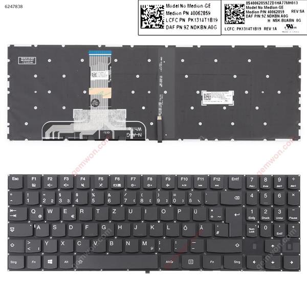 lenovo legion y530  y530-15ich y540-15irh y540-17irh y545-pg0 BLACK （ Without Frame, Backlit Win8） GR MEDION-GE P/N 40062859 9Z.NDKBN.A0G Laptop Keyboard (Original)