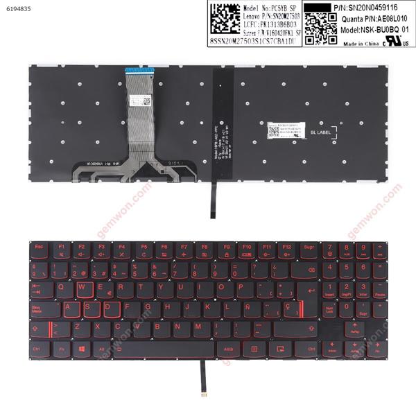 Lenovo Legion Y520 Y520-15IKB R720 R720-15IKB BLACK(Red Backlit,Red Printing,Win8) SP NSK-BU0BQ 01 P/N SN20N0459116 AE08L010 Laptop Keyboard (A+)