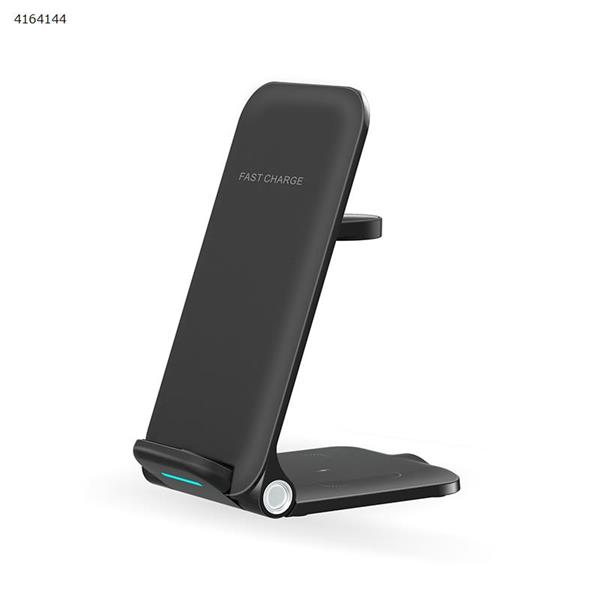 Multifunctional wireless charger three-in-one folding wireless charging suitable for Apple Huawei mobile phone stand 15W charging black Mobile Phone Mounts & Stands OJD-76