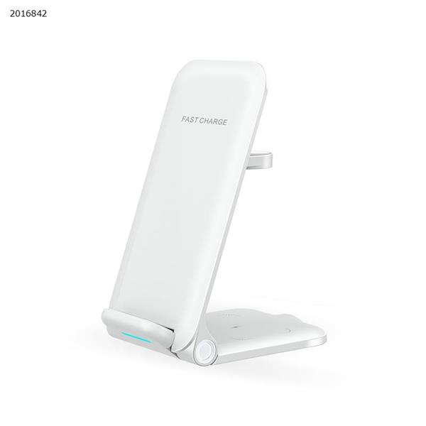 Multifunctional wireless charger 3 in 1 folding wireless charging suitable for Apple Huawei mobile phone stand 15W charging white Mobile Phone Mounts & Stands OJD-76