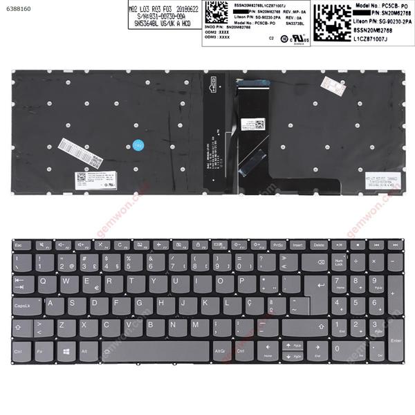Lenovo IdeaPad 330-15IKB GRAY win8(Backlit Without FRAME)  PO LCM16K3 P/N SN20M62963 LCM16K36P0J686 Laptop Keyboard (OEM-B)