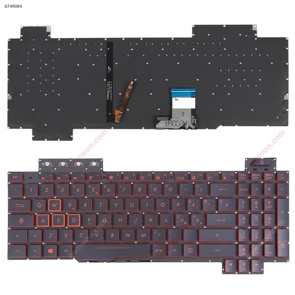 ASUS FX505/FX504/FX705/FX80 BLACK (Red side,Backlit,WIN8,without FRAME)  IT V170746GE1 AEBKLI03010 Laptop Keyboard (Original)