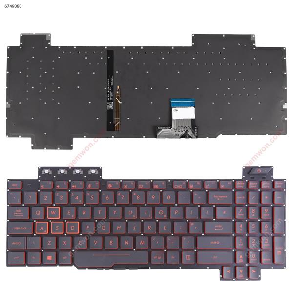 ASUS FX505/FX504/FX705/FX80 BLACK (Red side,Backlit,WIN8,without FRAME)  UK V170746GE1 AEBKLE03010 Laptop Keyboard (Original)