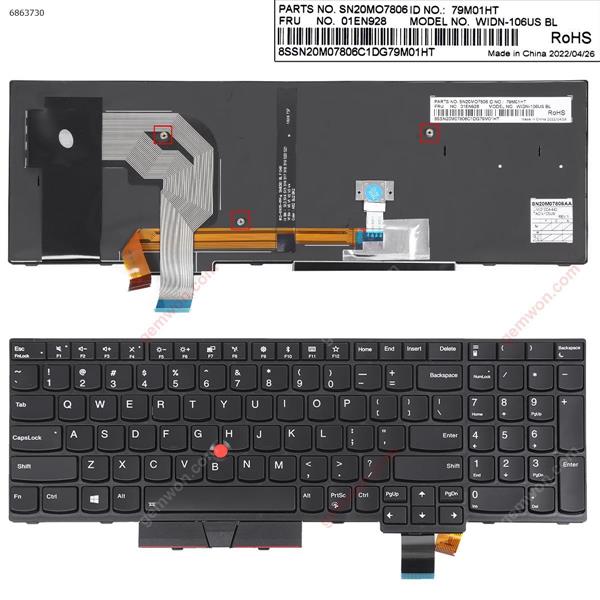 Lenovo IBM ThinkPad T580 BLACK FRAME BLACK(With Point,Backlit,For Win8)  US SN20P41601AA Laptop Keyboard (OEM-A)