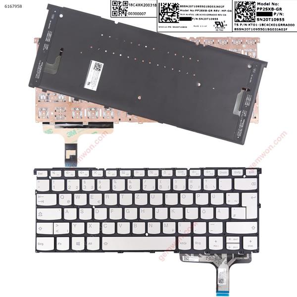 LENOVO IdeaPad S940-14IIL(81R0) S940-14IWL(81R0) SILVER（Backlit Win8）） GR PP2SXB-GR P/N SN20T10955 KT01-18C4CK01GRRA000 Laptop Keyboard (Original)