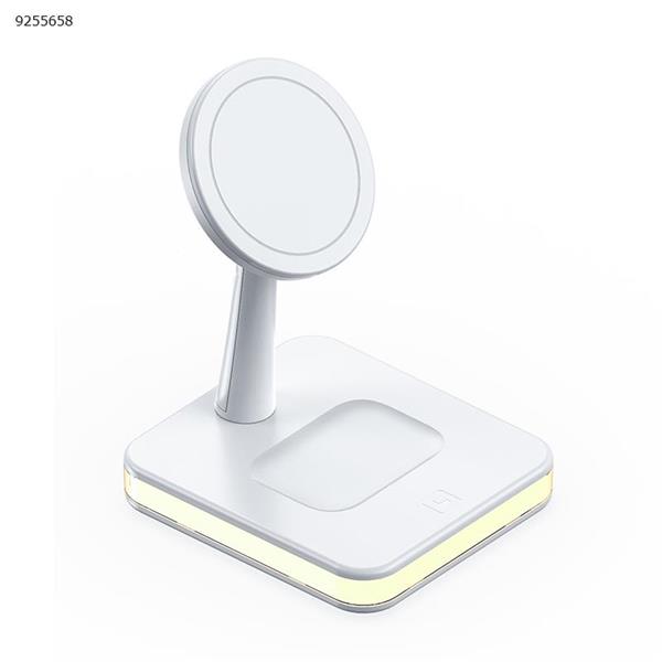 2 in 1 Magnetic Wireless Charger, 15W Fast Wireless Charging Station for iPhone 13/12,Pro,Pro Max,Mini, MagSafe Charger Stand Dock White for Apple AirPods 3/2/Pro Mobile Phone Mounts & Stands 992