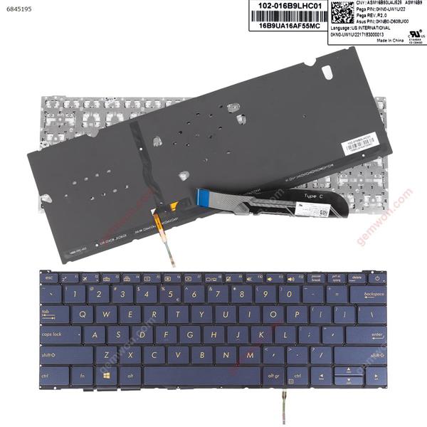 Asus ZenBook UX390U UX390UA UX390UAK BLUE （Backlit Win8） US 0KN0-UW1UI22 0KNB0-D608UI00 Laptop Keyboard (Original)
