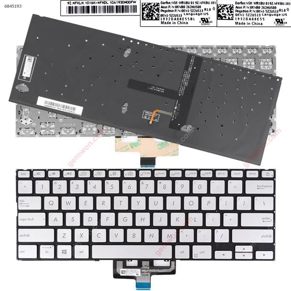 ASUS ZenBook UX433FA UX433FN SILVER （Backlit Win8） US 0KNB0-262HUS00 0KN1-522US13 Laptop Keyboard (Original)