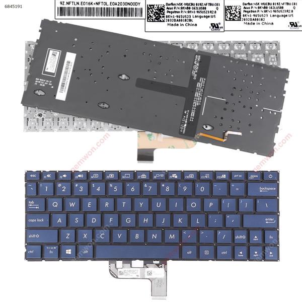 Asus UX334FA UX334FL UX334FLC UX333FAC UX333FLC BLUE (Backlit Win8) US 0KNB8-162LUS00 0KN1-96SUS23 Laptop Keyboard (Original)