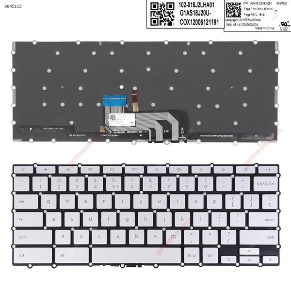 Asus ChromBook C425T C425TA 0KN1-AE1US1212   SILVER（Backlit Win8 ) US 0KN1-AE1UI12 Laptop Keyboard (Original)
