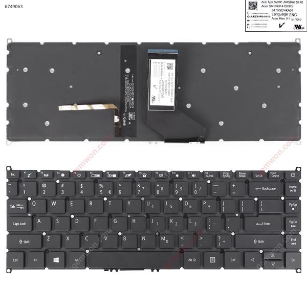 ACER Aspire   A314-31 A314-32  A514-51  A314-21 A314-41 A314-33 A514-51G A514-51KG TMP40-51  BLACK(Backlit Win8)) US V172266HS2 NK1141S0BS Laptop Keyboard (Original)