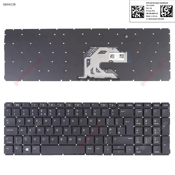 HP Probook 450 G6 455 G6 450R G6 BLACK(without FRAME,With Foil)win8 UK 2B-ABU68Q100 Laptop Keyboard (OEM-A)