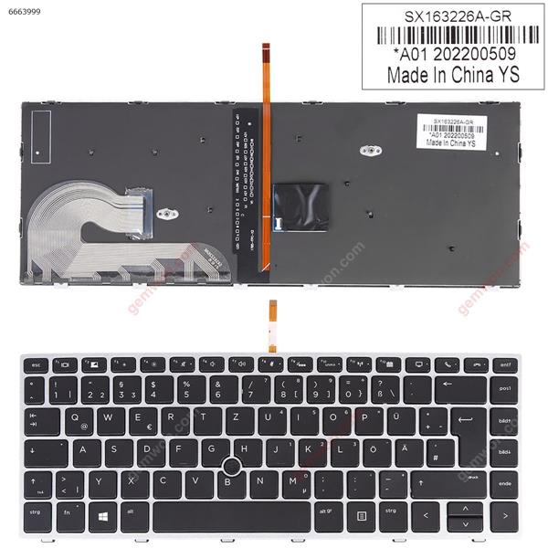 HP EliteBook 840 G5 846 G5 840 G6 SILVER FRAME BLACK （Backlit ，With Point Stick,Win8）OEM GR SX163226A-GR  6037B0138603 6037B0138804 L11309-041 HPM17B36D069301 Laptop Keyboard (OEM-A)
