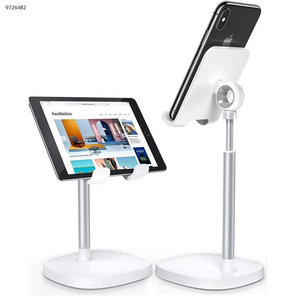 Cell Phone Stand, Height Angle Adjustable Phone Holder for Desk Tablet Stand Compatible with iPhone 13/12/11 Pro, Samsung Galaxy S10/S9/S8/S7/Note10, iPad,Google Pixel,Kindle(white) Mobile Phone Mounts & Stands E733