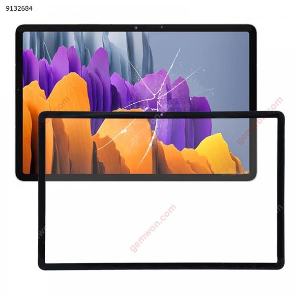 Front Screen Outer Glass Lens for Samsung Galaxy Tab S7 SM-T870 (Black) Replacement Repair Part