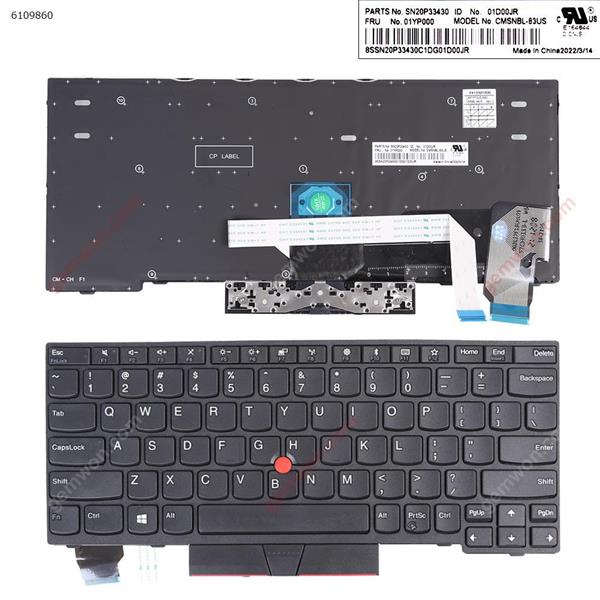 Lenovo ThinkPad X280  A285 X395 X390 BLACK FRAME BLACK(With Point stick,Win8 ) OEM US 01YP069 01YP229 Laptop Keyboard (OEM-A)