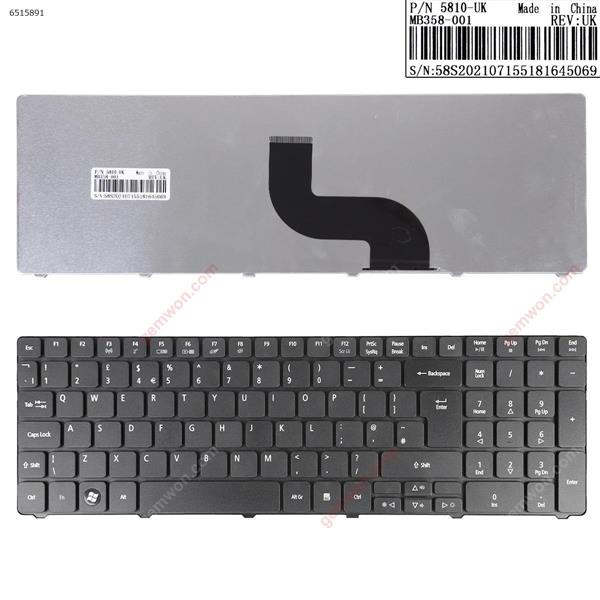 ACER AS5741G BLACK(Compatible with 5810T，OEM) UK 5810     MB358-001 Laptop Keyboard (OEM-B)