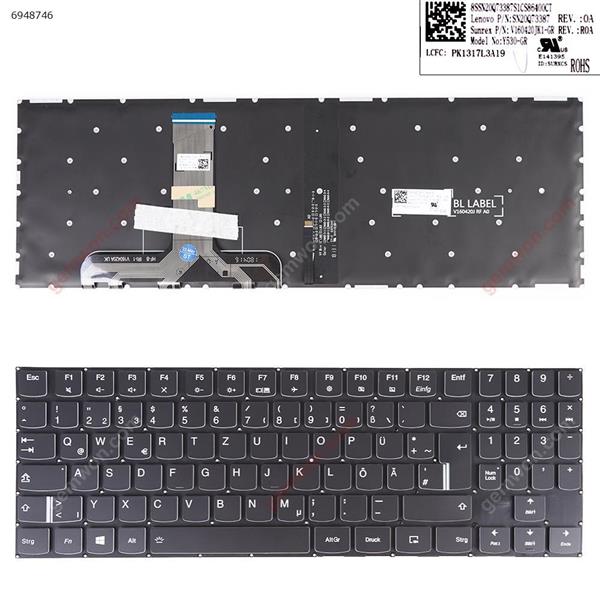 LENOVO legion y530  y530-15ich y540-15irh y540-17irh y545-pg0 BLACK （ Without FRAME, Backlit Win8） GR Y530-GR P/N SN20Q73387 V160420JK1-GR Laptop Keyboard (OEM-A)