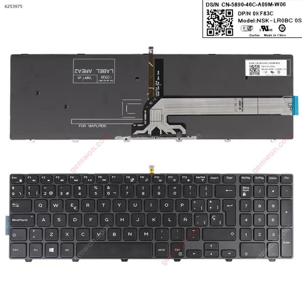 Dell Inspiron 15-5000 Series 5547 5521 5542 BLACK FRAME BLACK(Backlit,Win8) SP NSK-LR0BC 0S P/N 0KF83C Laptop Keyboard ( )