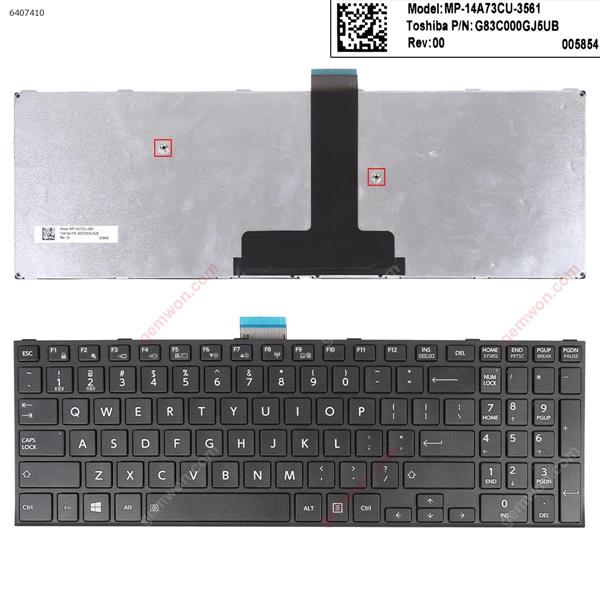 Toshiba Satellite Pro R50-C Tecra A50-C Z50-C A50-C1510 A50-C1520 BLACK FRAME BLACK WIN8 US 14A73US-3561                G83C000GJ5US Laptop Keyboard (OEM-B)