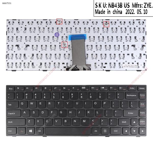 LENOVO G40-70 Flex 2 14 BLACK FRAME BLACK(Without Foil OEM) WIN8 US N/A Laptop Keyboard (OEM-A)