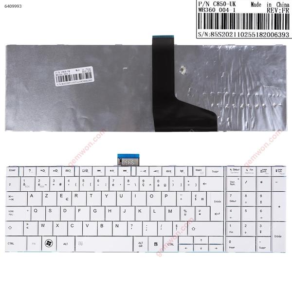 TOSHIBA C850 WHITE(For Win8) FR 9Z.N7TSU.50F 0KN0-ZW4FR23 TT5SU Laptop Keyboard (OEM-A)