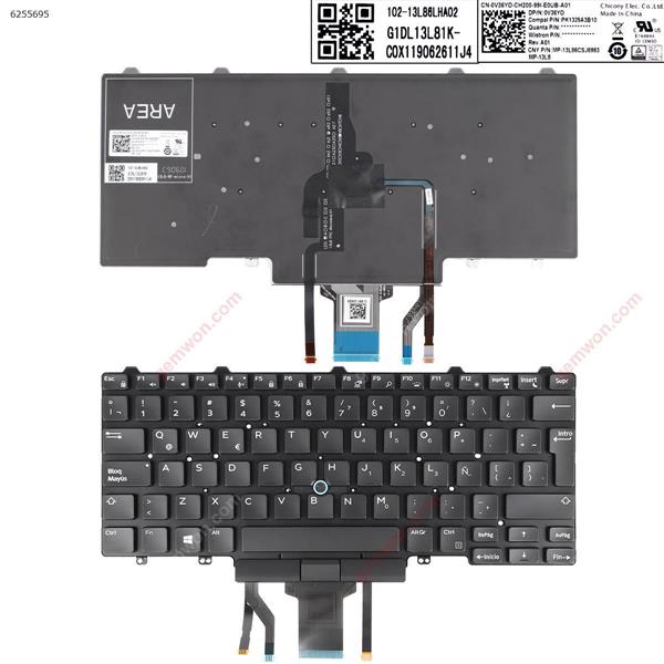 DELLE5450  E5470 E5490 E7450 E7470   BLACK (Backlit,With Point stick,For Win8) LA 852-43504-05A E SN7230BL 1SG-63030-2DA 4H+NB20M.00U OKFHY6 PK131S11B21 CN-0KFHY6-DFH00-89R-503L-A02 Laptop Keyboard (Original)