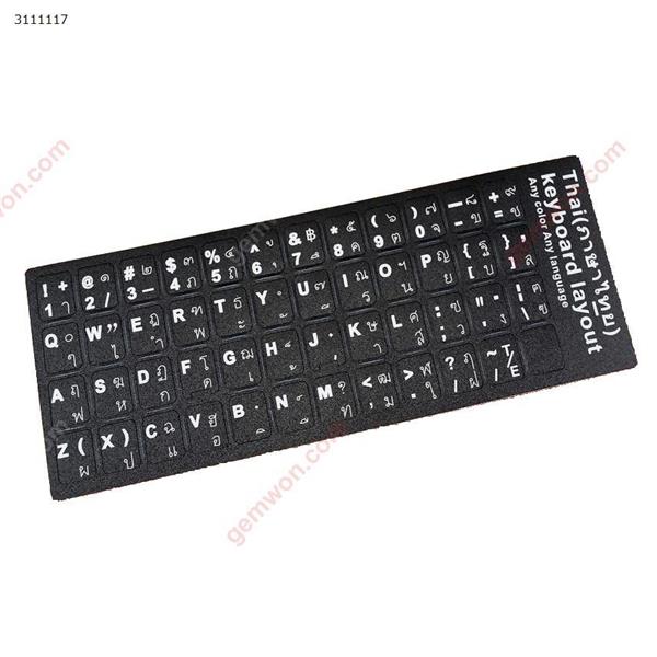 TH Keyboard Sticker,Black with White letter. Change keyboard language layout by stick lables on keyboard keys. Sticker TH