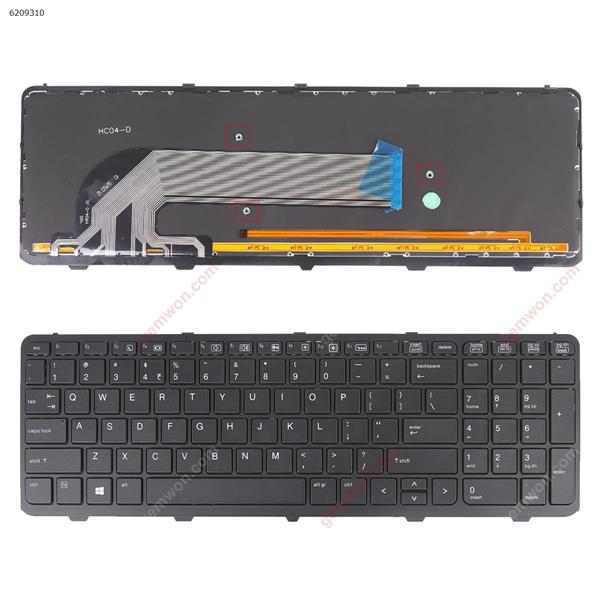 HP ProBook 450 G0 450 G1 455 G1 BLACK FRAME BLACK (Backlit,WIN8) US V139502AS1 PK1315A2A00 Laptop Keyboard (OEM-B)