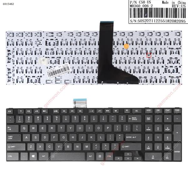 TOSHIBA C50 C55D GLOSSY FRAME BLACK(Without foil For Win8, OEM) US N/A Laptop Keyboard (OEM-A)