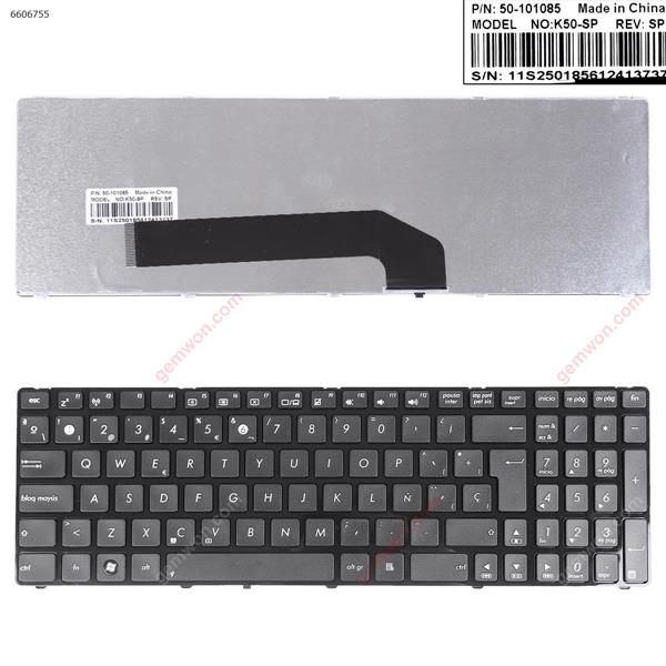 ASUS K50 GLOSSY FRAME BLACK OEM SP 50-101085     k50-SP Laptop Keyboard (OEM-B)