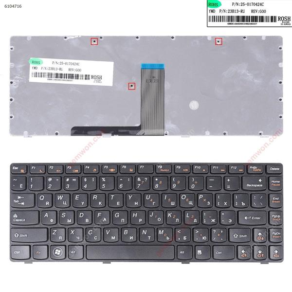 LENOVO B470 G470 V470 BLACK FRAME BLACK RU 9Z.N5TSC.00R 25-011680 PK130GL3A0S B60SC 0R Laptop Keyboard (OEM-B)
