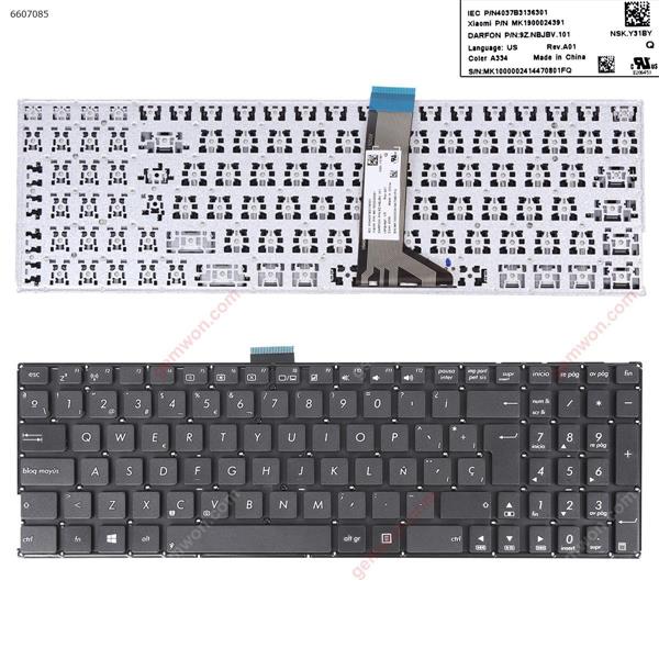 ASUS K555 X555 BLACK(Without FRAME,For Win8) SP 0KNB-612RSP00 Laptop Keyboard ( )