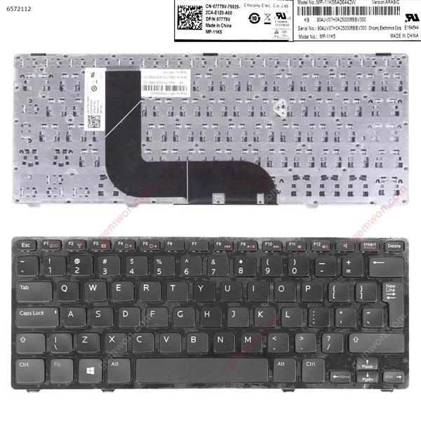 DELL 14Z-5423 14Z-3360 GLOSSY FRAME BLACK with  frame  Win8) UI MP-11K5 P/N 077TSV Laptop Keyboard (OEM-B)