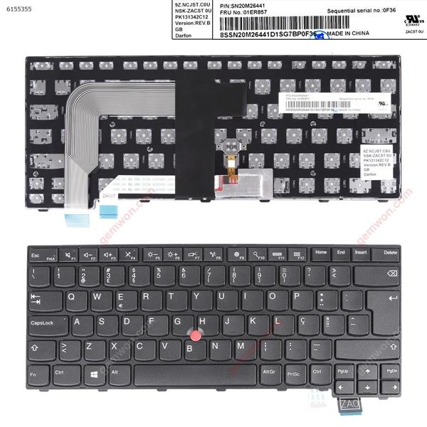 IBM ThinkPad T460S BLACK FRAME BLACK (with point stick For Win8)OEM PO NSK-ZACST P/N SN20M26441 PK131342C12 Laptop Keyboard ()