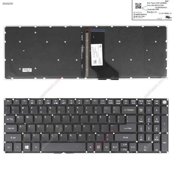 Acer Aspire E5-722 E5-772 V3-574G E5-573T E5-573 E5-573G E5-573T E5-532G BLACK (Win 8,Backlit) US NKI151703X Laptop Keyboard (Original)