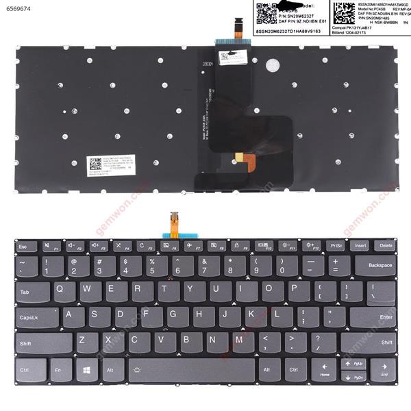 Lenovo IdeaPad 330-14ikb GRAY win8(Without FRAME，Backlit) US 330-14IKB Laptop Keyboard (OEM-A)