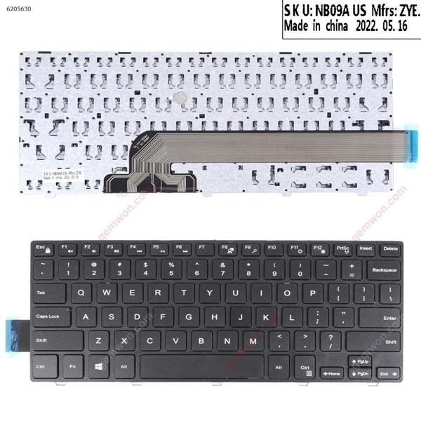 DELL Inspiron 14-3000 5447 5442 5445 7447 Series BLACK FRAME BLACK (Without foil,OEM,For Win8) US OJNX71 Laptop Keyboard (OEM-B)